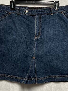 Venezia Skort Womens Size 18 Blue Denim Wrap Front Pockets Casual